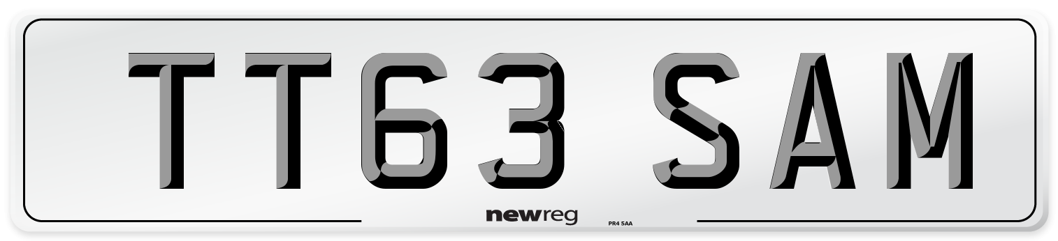 TT63 SAM Number Plate from New Reg